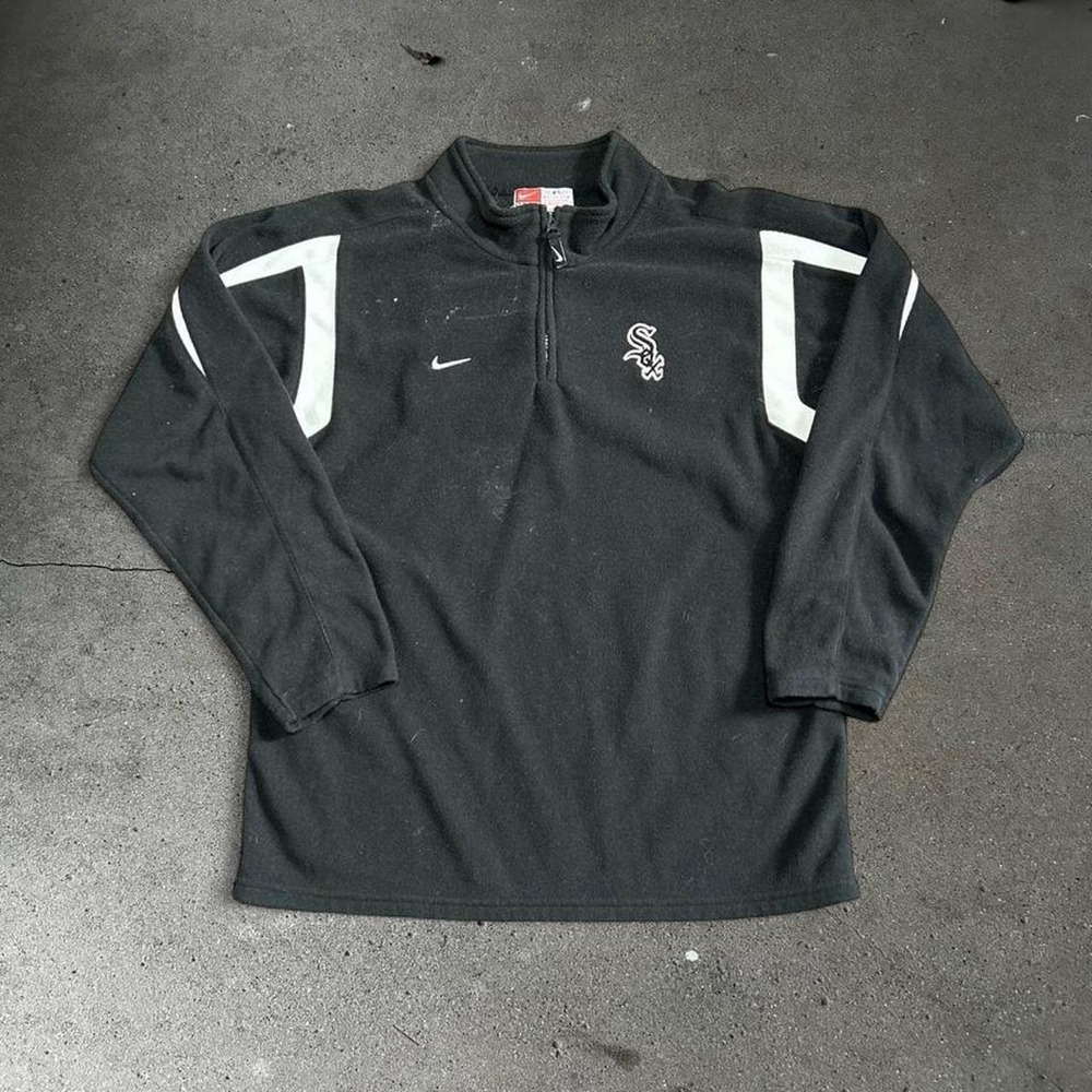 Vintage Nike Chicago White Sox black fleece 1/4 baseball sweatshirt  size L